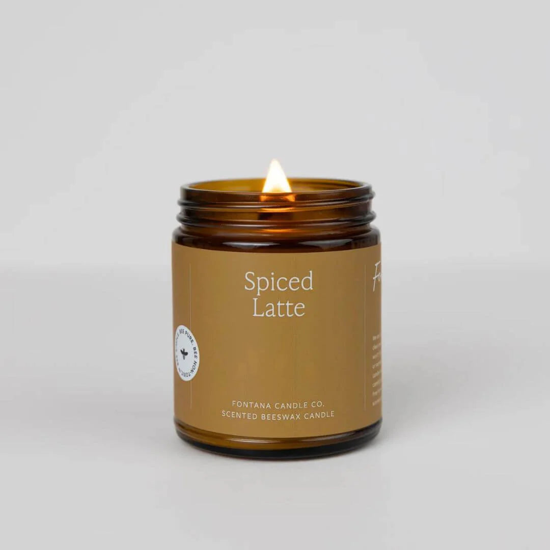 Spiced Latte Essential Oil Natural Beeswax Jar Candle